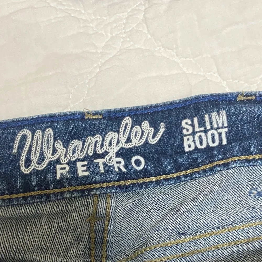 Wrangler Retro Dark Blue Slim Bootcut Jeans - Picture 4 of 4